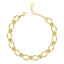 Gold Titanium Steel Cross Oval Bracelet