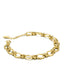 Gold Titanium Steel Cross Oval Bracelet