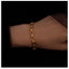Gold Titanium Steel Cross Oval Bracelet