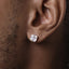 Sterling Silver Square Diamond Stud Earrings