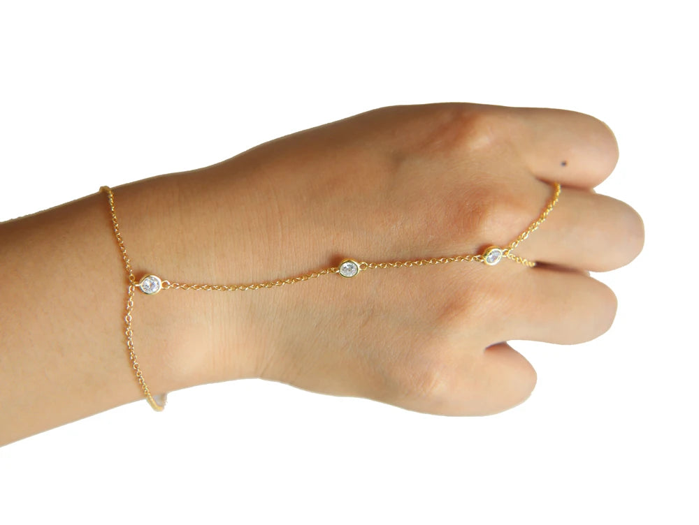 Dazzling Duo Sterling Hand Chain Set