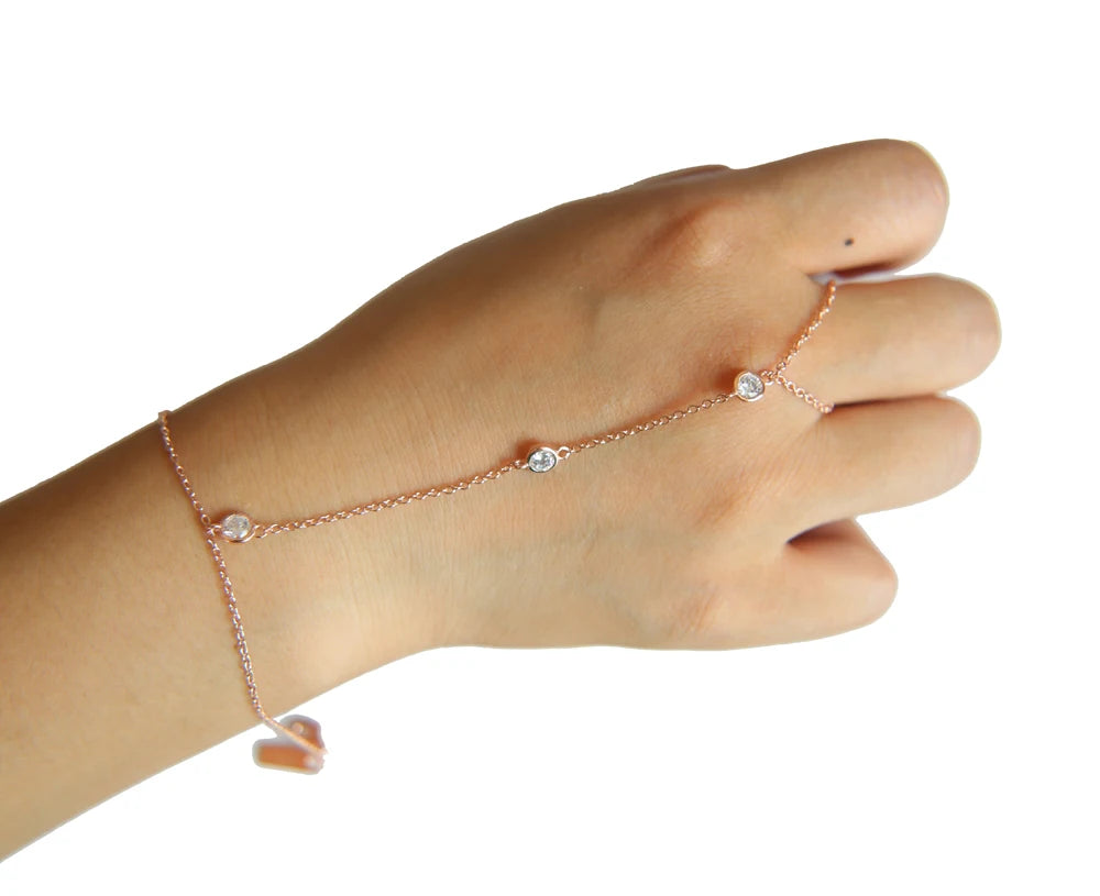 Dazzling Duo Sterling Hand Chain Set