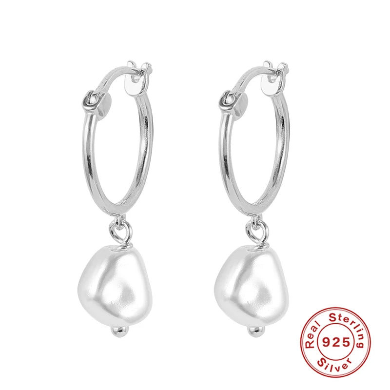 Radiant Pearl Hoop Piercings