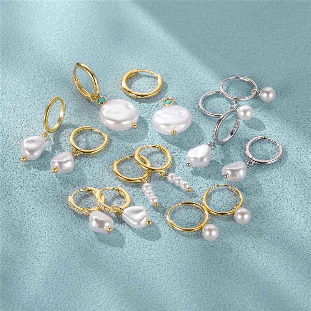 Radiant Pearl Hoop Piercings