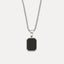 Rectangular Pendant With Cuban Chain Necklace