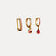 Fashion Diamond Oval Square Three-piece Earrings