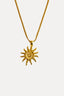 Flashbuy Vintage Chic Sun Shaped Pendant Stainless Steel Necklace Statement Golden Fashion Jewlery Gift