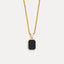 Rectangular Pendant With Cuban Chain Necklace