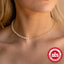 New 925 Sterling Silver Pearl Chain Stitching Necklace